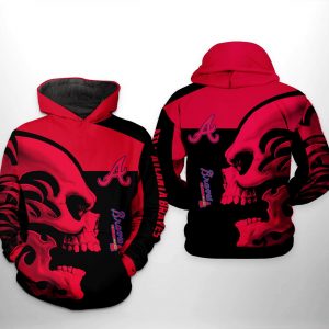 Atlanta Braves MLB Skull 3D Printed Hoodie/Zipper Hoodie