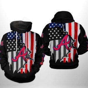 Atlanta Braves MLB US Flag 3D Printed Hoodie/Zipper Hoodie