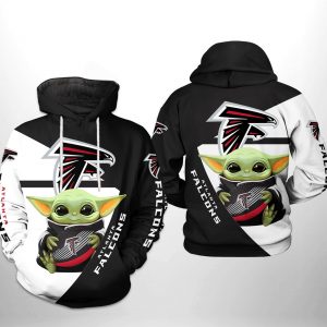 Atlanta Falcons NFL Baby Yoda Team 3D Printed Hoodie/Zipper Hoodie