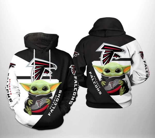 Atlanta Falcons NFL Baby Yoda Team 3D Printed Hoodie/Zipper Hoodie