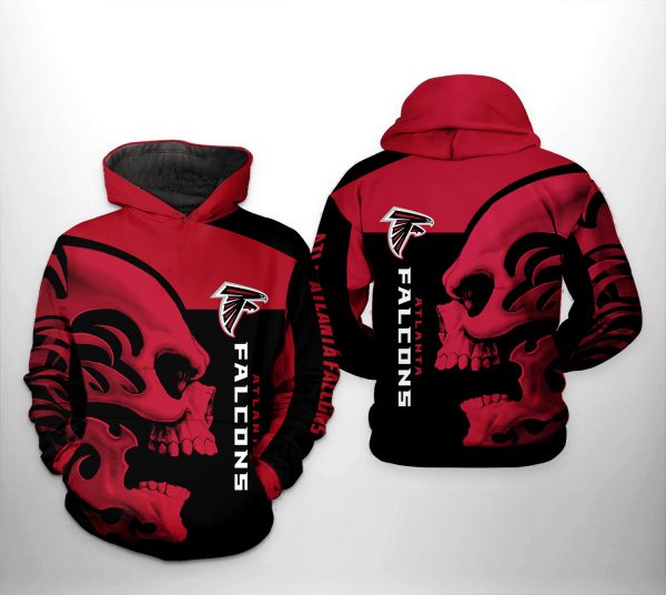 Atlanta Falcons NFL Skull 3D Printed Hoodie/Zipper Hoodie