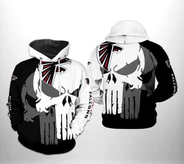 Atlanta Falcons NFL Team Skull 3D Printed Hoodie/Zipper Hoodie