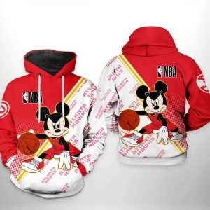 Atlanta Hawks NBA Mickey 3D Printed Hoodie/Zipper Hoodie