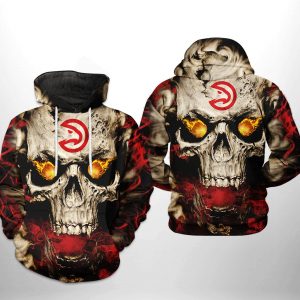 Atlanta Hawks NBA Skull 3D Printed Hoodie/Zipper Hoodie