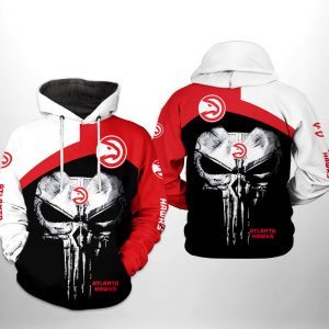 Atlanta Hawks NBA Skull Punisher Team 3D Printed Hoodie/Zipper Hoodie