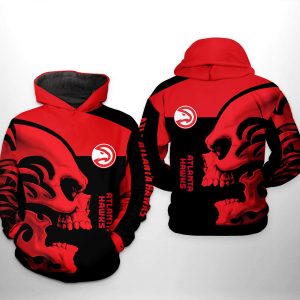 Atlanta Hawks NBA Skull Team 3D Printed Hoodie/Zipper Hoodie