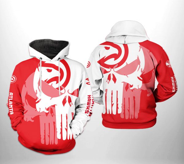 Atlanta Hawks NBA Team Skull 3D Printed Hoodie/Zipper Hoodie