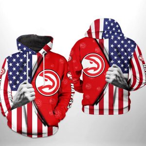 Atlanta Hawks NBA US Flag Team 3D Printed Hoodie/Zipper Hoodie