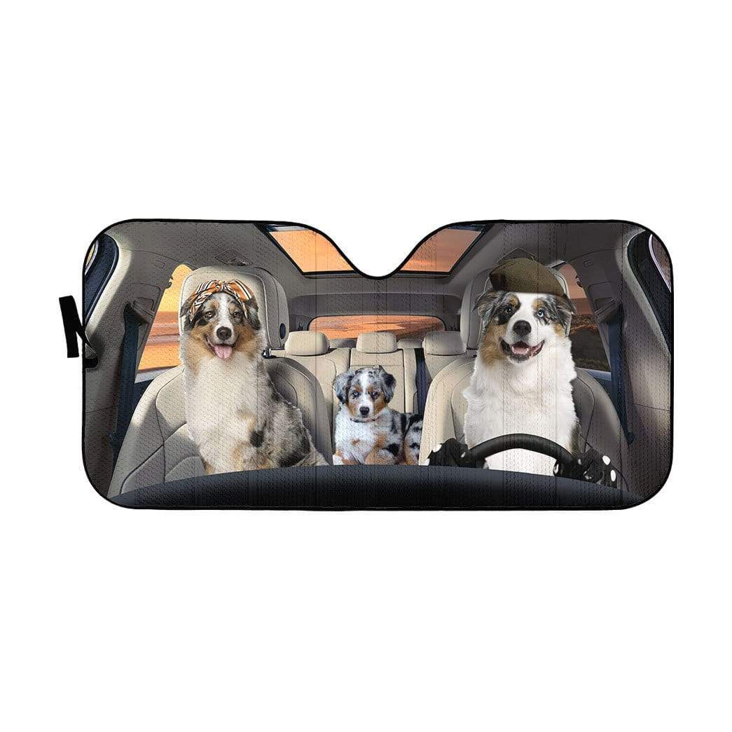 Australian Shepherd Family Dogs Car Auto Sun Shade Australian Shepherd Family Dogs Car Auto Sun Shade