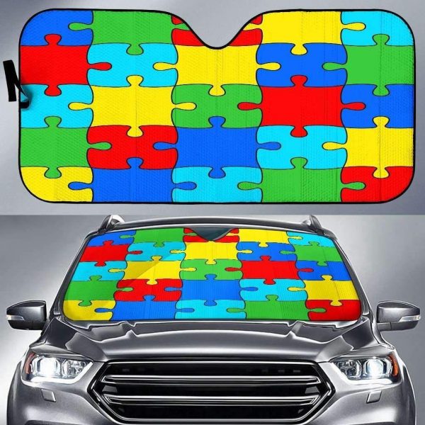Autism Jigsaw Puzzle Car Auto Sun Shade