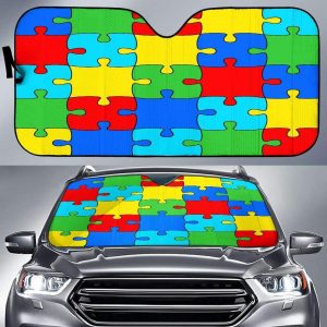 Autism Jigsaw Puzzles Car Auto Sun Shade