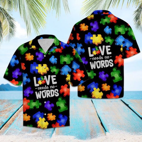 Autism Love Hawaiian Shirt Summer Button Up