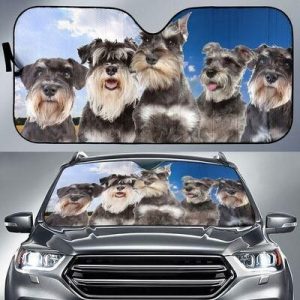Auto Miniature Schnauzer Dog Breed Car Auto Sun Shade