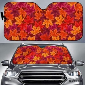 Autumn Maple Leaf Pattern Car Auto Sun Shade