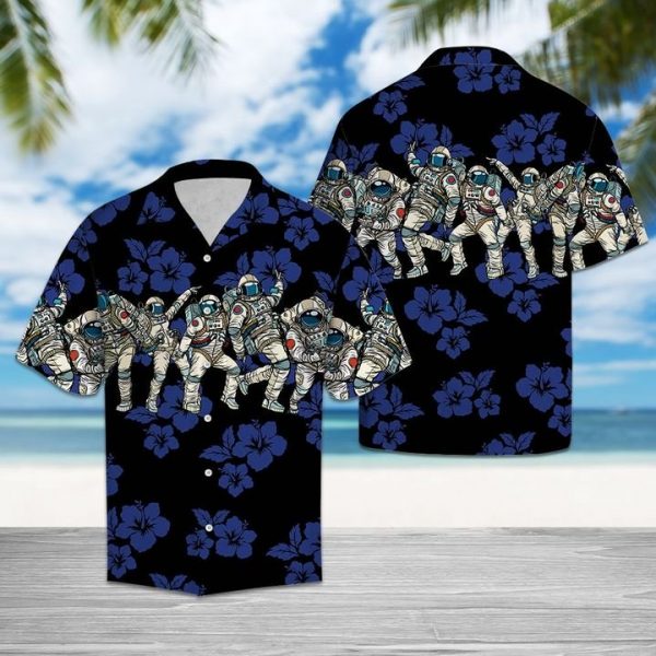 Awesome Astronaut Hawaiian Shirt Summer Button Up