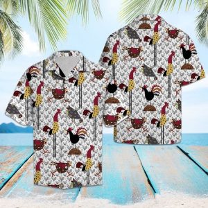 Awesome Chicken Hawaiian Shirt Summer Button Up