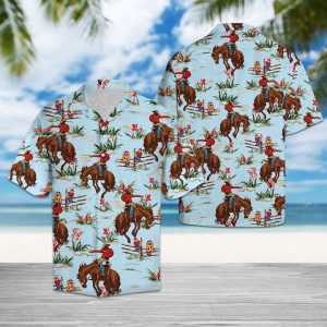 Awesome Cowboy Hawaiian Shirt Summer Button Up