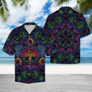 Awesome Dragonfly Hawaiian Shirt Summer Button Up