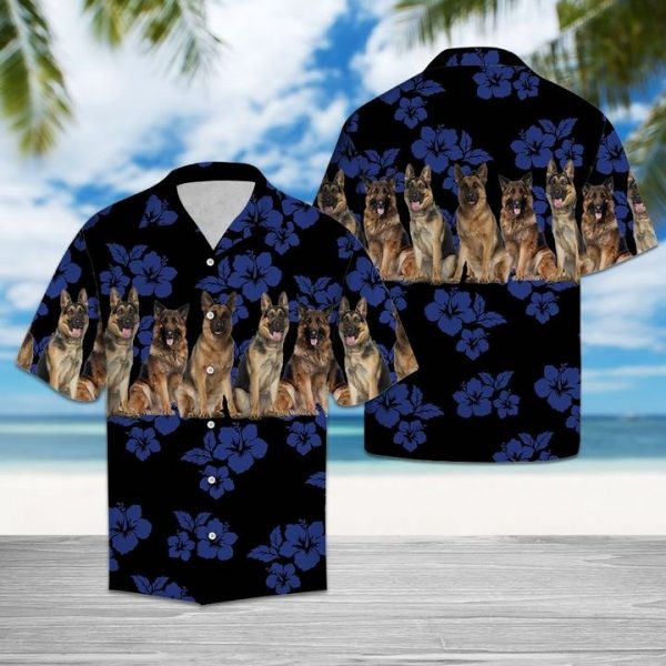 Awesome German Shepherd Hawaiian Shirt Summer Button Up