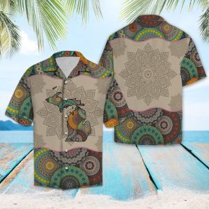 Awesome Michigan Mandala Hawaiian Shirt Summer Button Up
