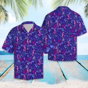 Awesome Seahorse Hawaiian Shirt Summer Button Up