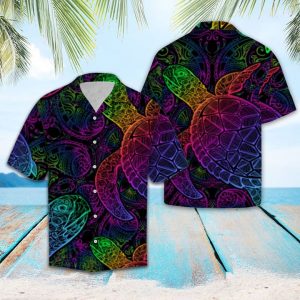 Awesome Turtle Hawaiian Shirt Summer Button Up