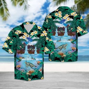 Awesome Turtle Hawaiian Shirt Summer Button Up