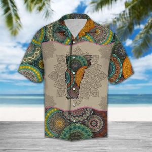 Awesome Vermont Mandala Hawaiian Shirt Summer Button Up