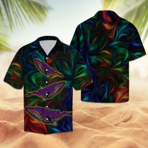 Awesome Whale Hawaiian Shirt Summer Button Up
