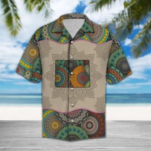 Awesome Wyoming Mandala Hawaiian Shirt Summer Button Up
