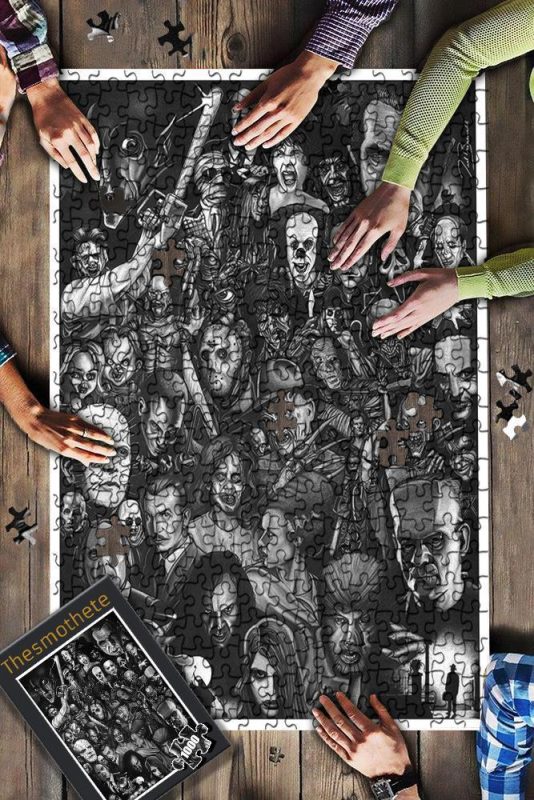 B&W Horror Characters Jigsaw Puzzle Set