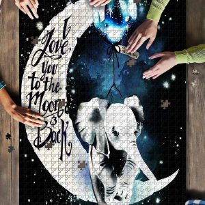 Baby Elephant Moon And Back Jigsaw Puzzle Set