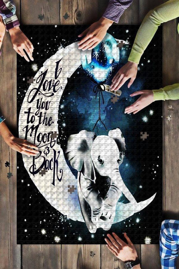 Baby Elephant Moon And Back Jigsaw Puzzle Set