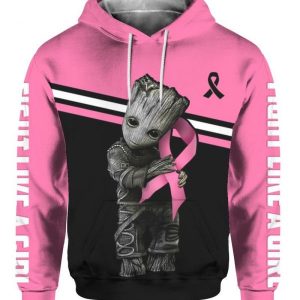 Baby Groot Breast Cancer Awareness 3D Printed Hoodie/Zipper Hoodie