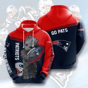 Baby Groot New England Patriots 3D Printed Hoodie/Zipper Hoodie