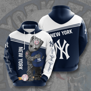 Baby Groot New York Yankees 3D Printed Hoodie/Zipper Hoodie