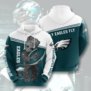 Baby Groot Philadelphia Eagles 3D Printed Hoodie/Zipper Hoodie