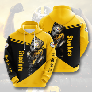 Baby Groot Pittsburgh Steelers 3D Printed Hoodie/Zipper Hoodie