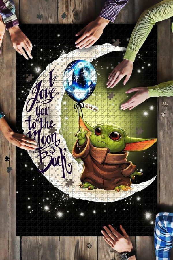 Baby Yoda Love Moon And Back Cute Jigsaw Puzzle Set