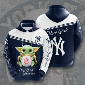Baby Yoda New York Yankees 3D Printed Hoodie/Zipper Hoodie
