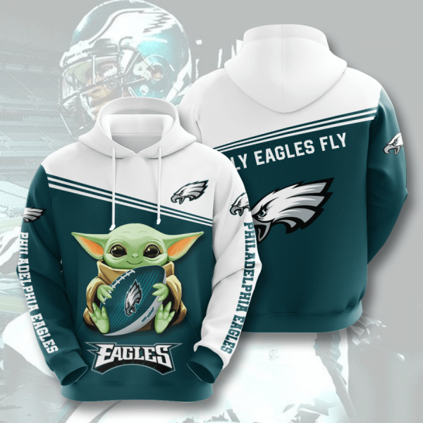 Baby Yoda Philadelphia Eagles 3D Printed Hoodie/Zipper Hoodie