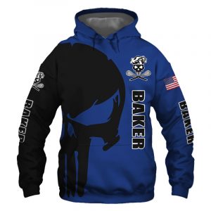 Baker Punisher Skull US Flag Black Blue 3D Printed Hoodie/Zipper Hoodie