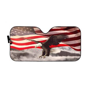 Bald Eagle American Flag Car Auto Sun Shade