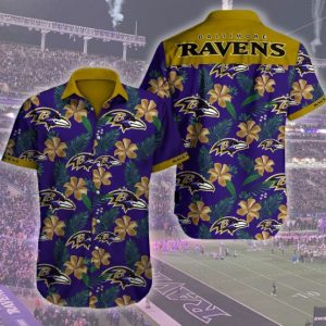 Baltimore Ravens 3d Hawaiian Shirt Summer Button Up