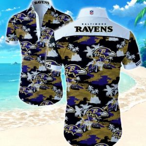 Baltimore Ravens Coconut Tree Hawaiian Shirt Summer Button Up