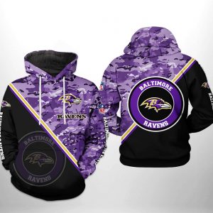 Baltimore Ravens NFL Camo Team 3D Printed Hoodie/Zipper Hoodie