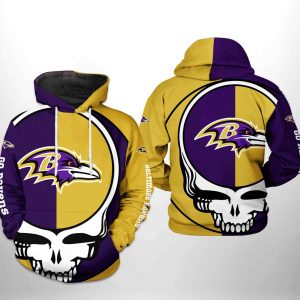 Baltimore Ravens NFL Grateful Dead 3D Printed Hoodie/Zipper Hoodie