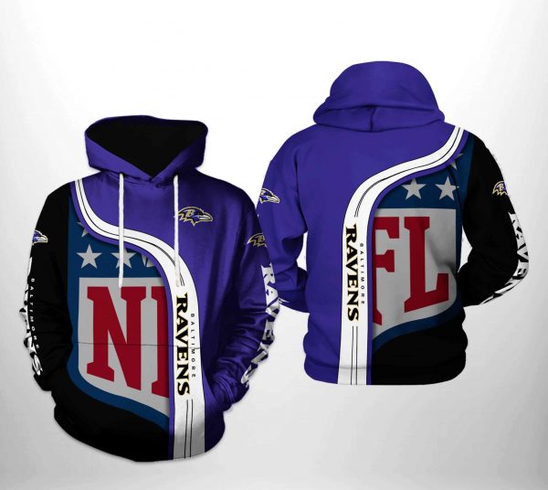 Baltimore Ravens NFL Team 3D Printed Hoodie/Zipper Hoodie