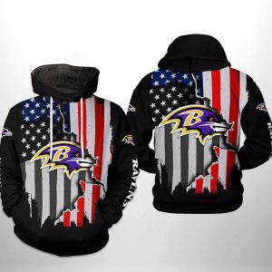 Baltimore Ravens NFL US Flag Team 3D Printed Hoodie/Zipper Hoodie