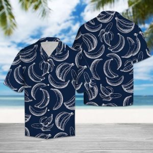 Banana Hawaiian Shirt Summer Button Up